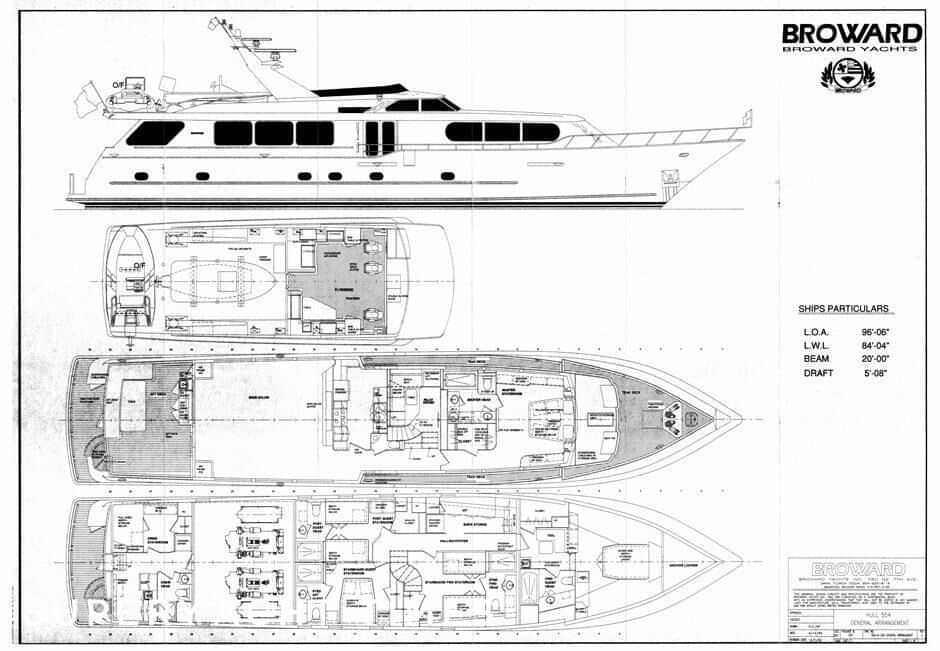 Luxury charter yacht layout diagram for MY LADY ALASKA