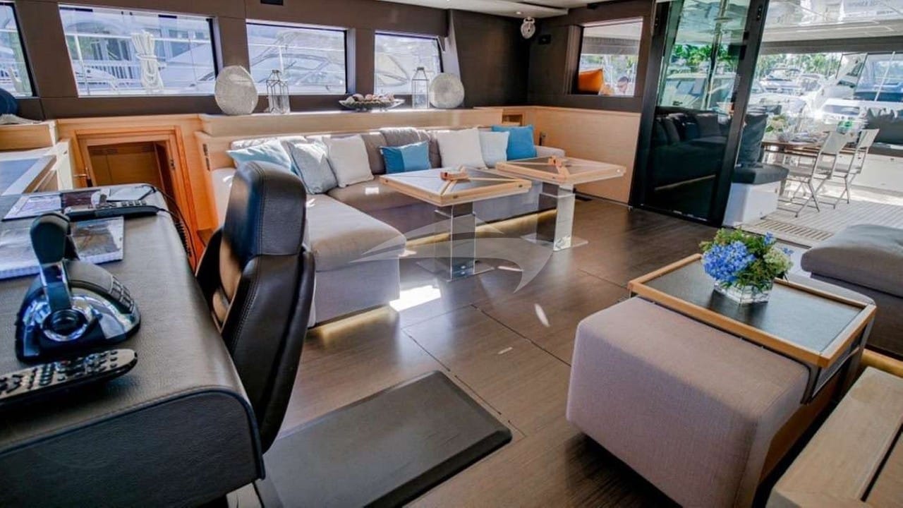 From the chart table looking aft