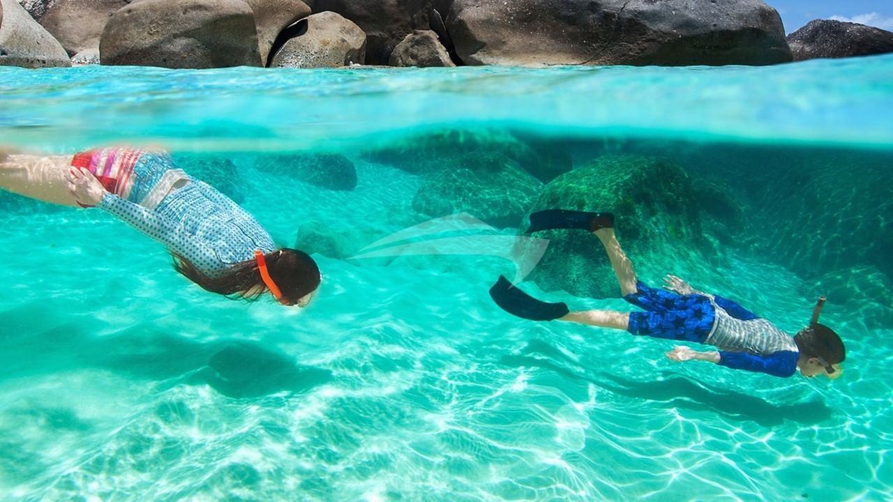 Kids enjoy the snorkeling from Joy