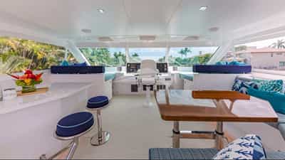 Flybridge lounging area