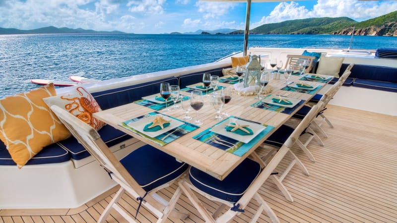 Set up for an alfresco luncheon