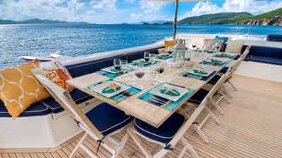Set up for an alfresco luncheon