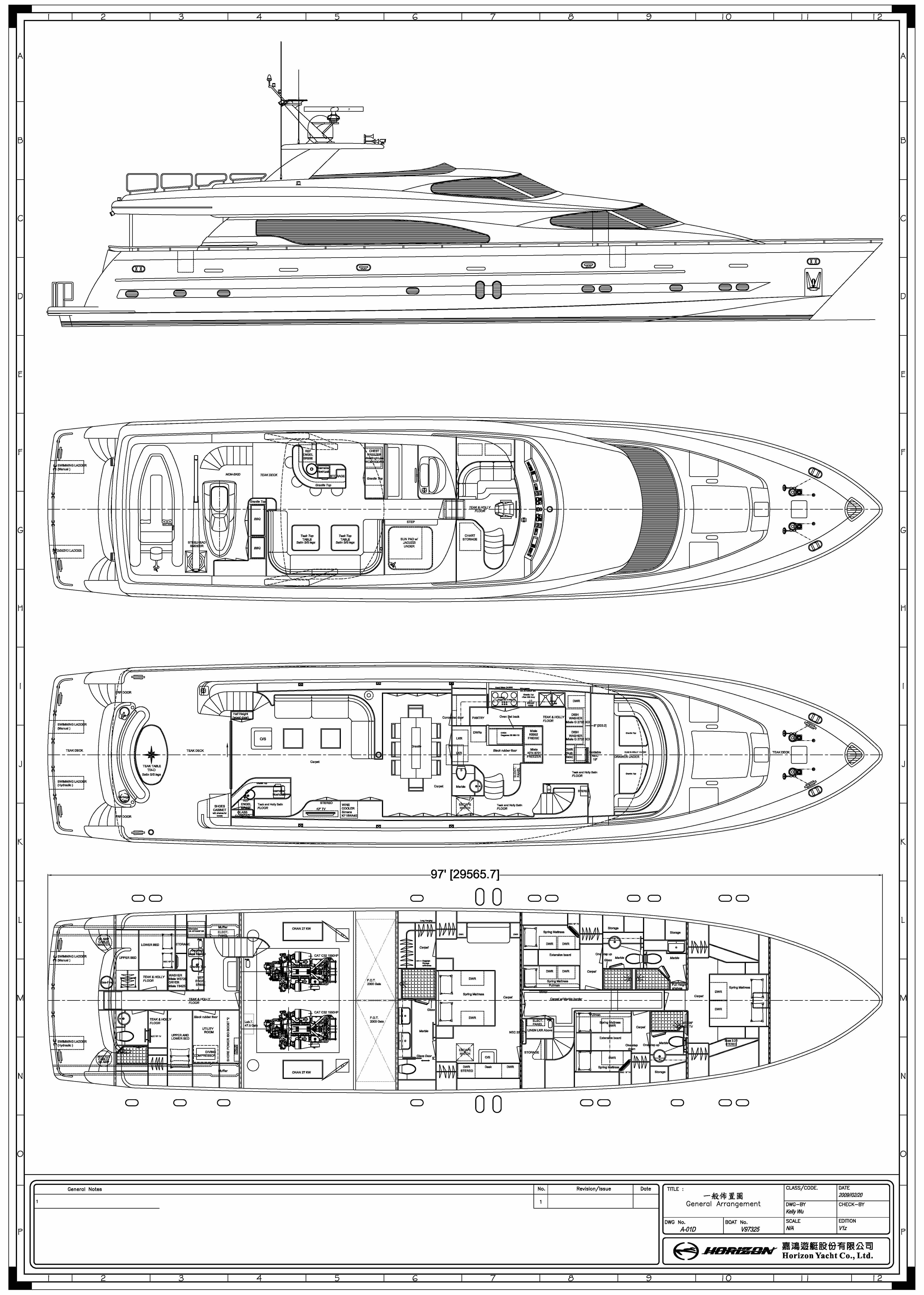 Luxury charter yacht layout diagram for THE CLUBHOUSE