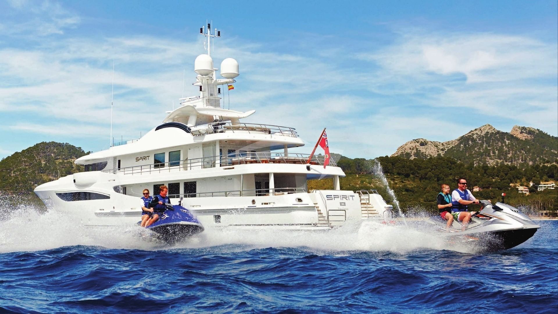 At anchor with Waverunners out