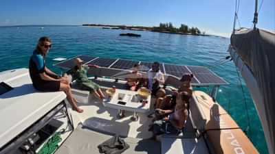 Family Relaxing on Flybridge