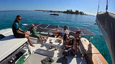 Family Relaxing on Flybridge