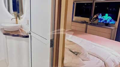 Guest Cabin and Bathroom