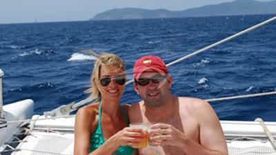 Cocktails on the foredeck