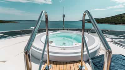 Deck space and Jacuzzi