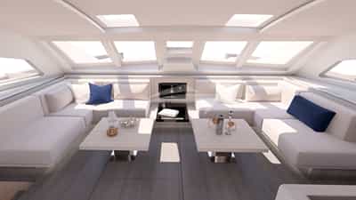 The spacious saloon