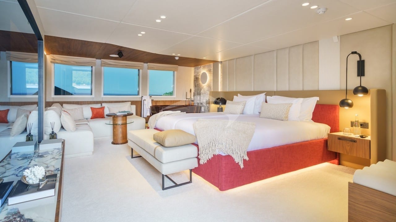 Master stateroom on upper deck