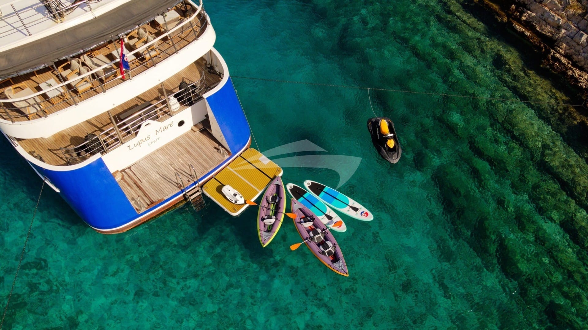 Aerial View of Water Toys