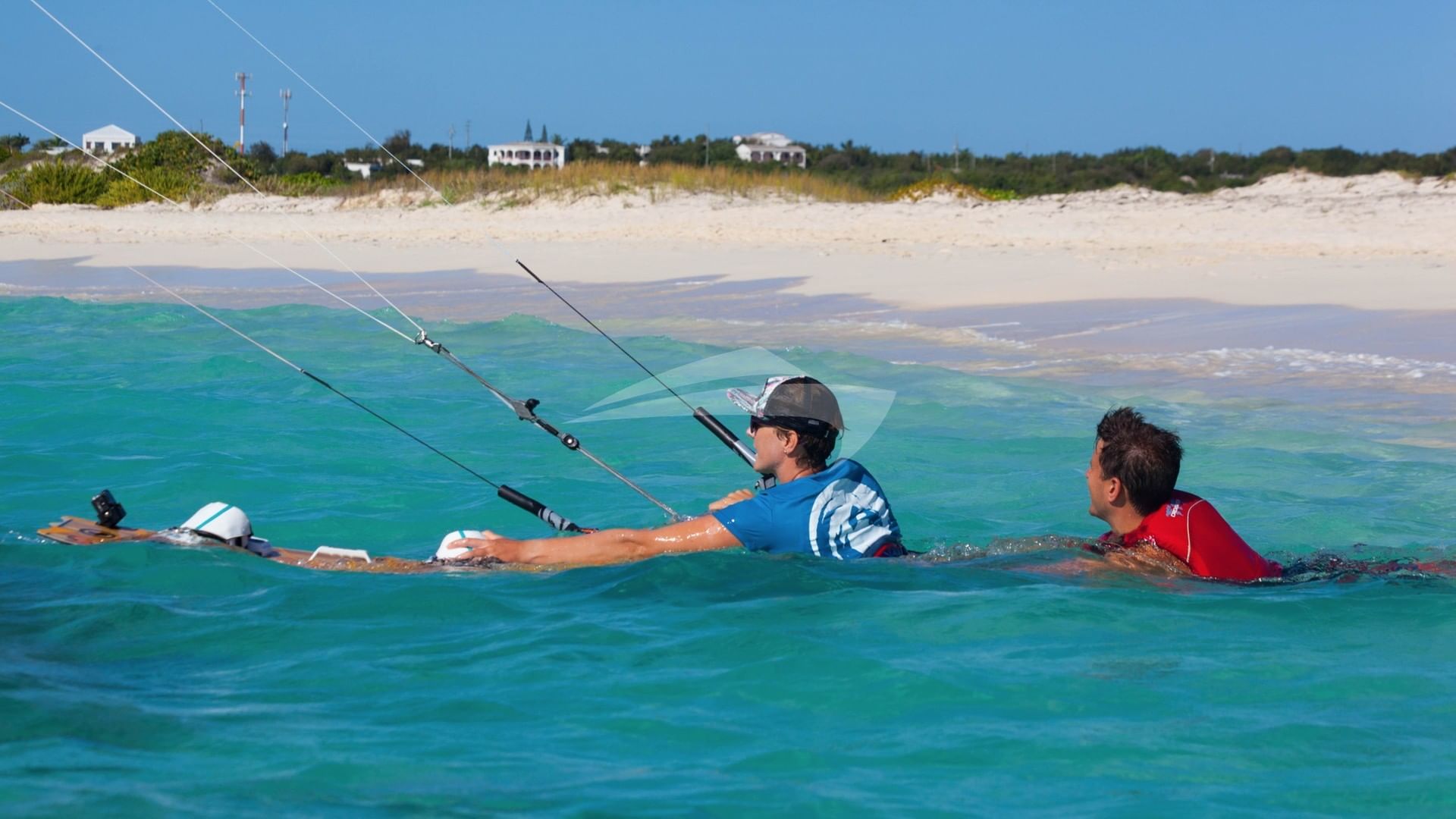 Getting ready to take off  kiteboarding