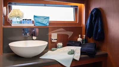 Spacious ensuite bathrooms in each cabin