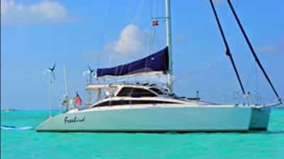Freebird at anchor for the evening