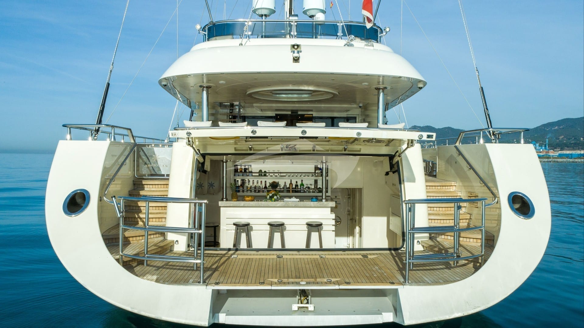 Beach club and swim platform