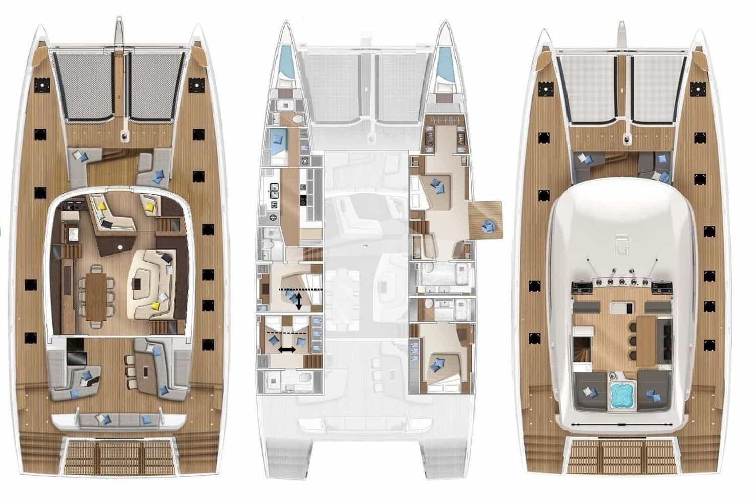 Luxury charter yacht layout diagram for REVA NUI