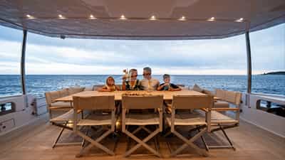 Aft deck table