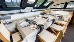 Saloon set up for dining