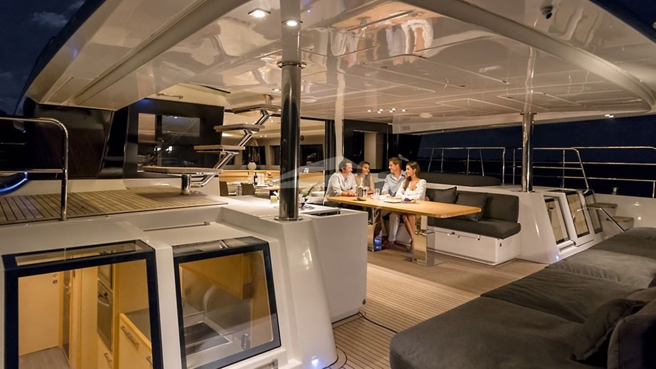 The aft cockpit by night