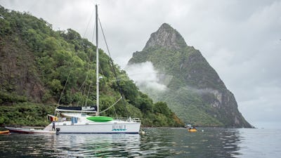 Belline 2 anchored off the Pitons, St. Lucia