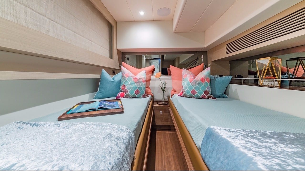 Port guest suite made up as a twin