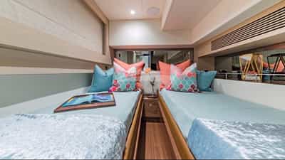 Port guest suite made up as a twin