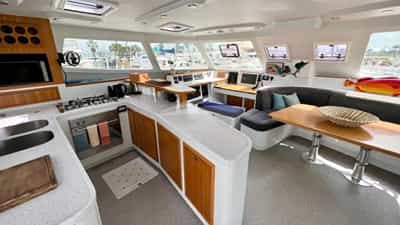 Galley and saloon