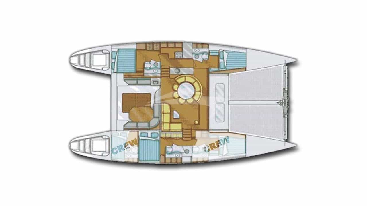 Luxury charter yacht layout diagram for TABULA RASA