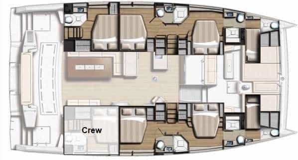 Luxury charter yacht layout diagram for DESTINY UNBOUND