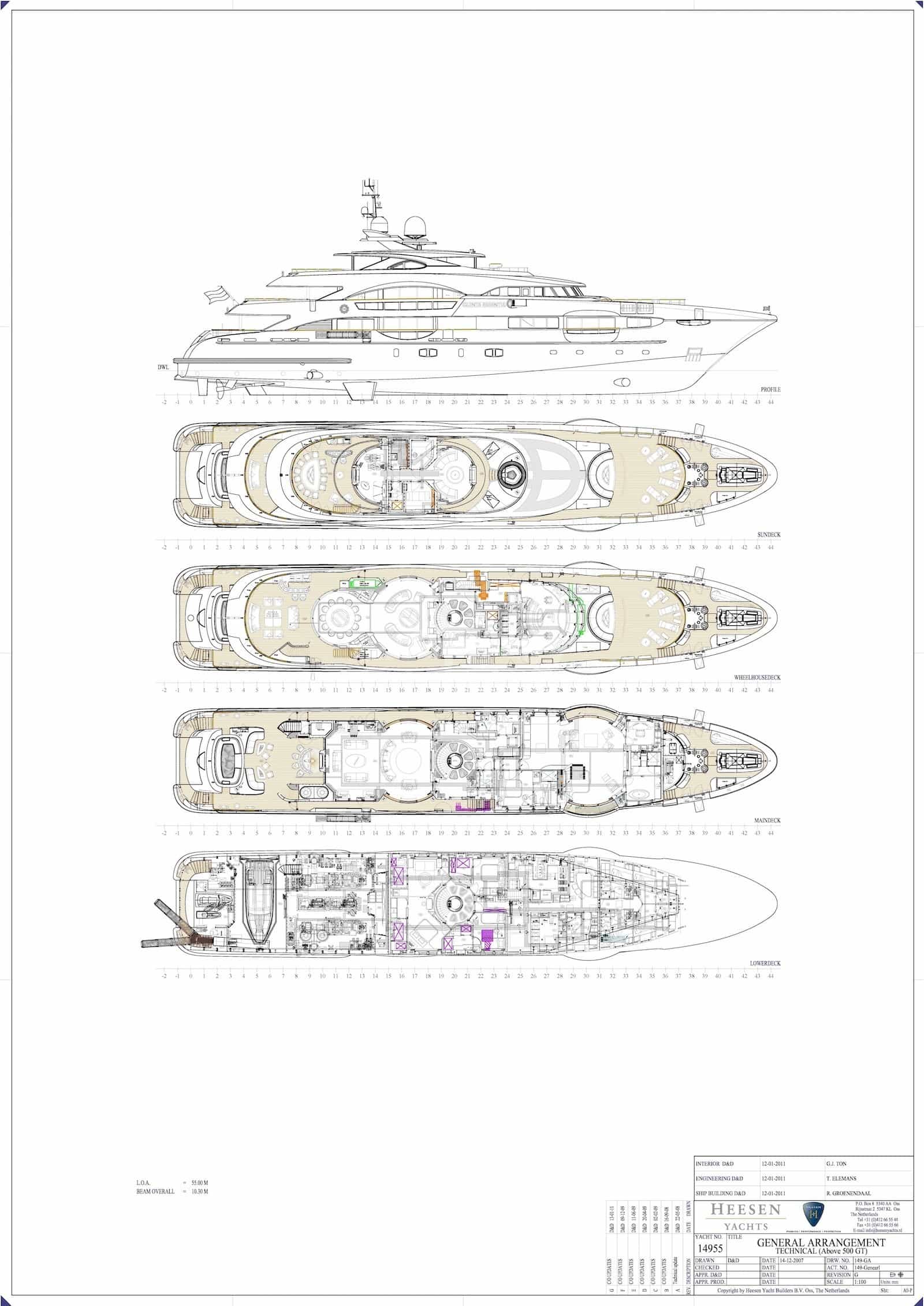 Luxury charter yacht layout diagram for AFTER YOU