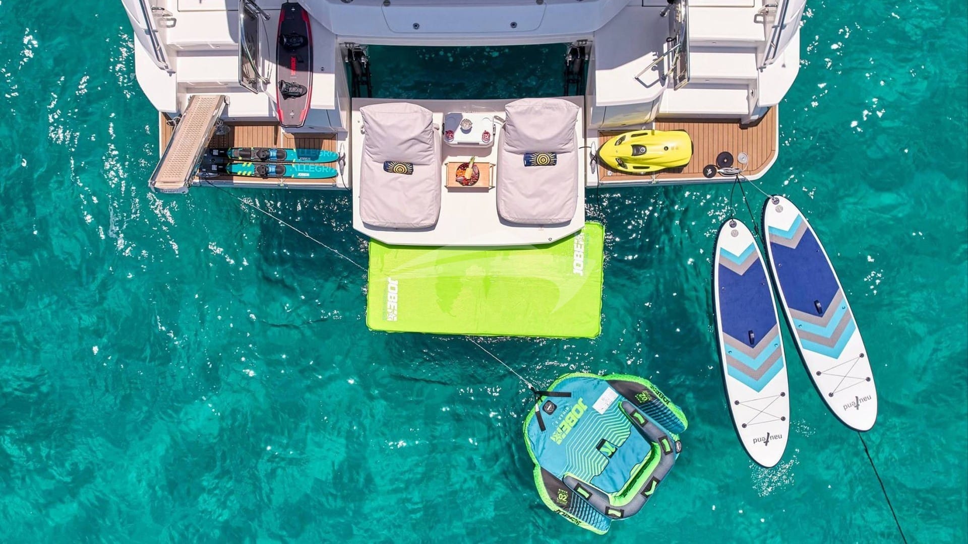 Aerial View of Swim Platform and Water Toys