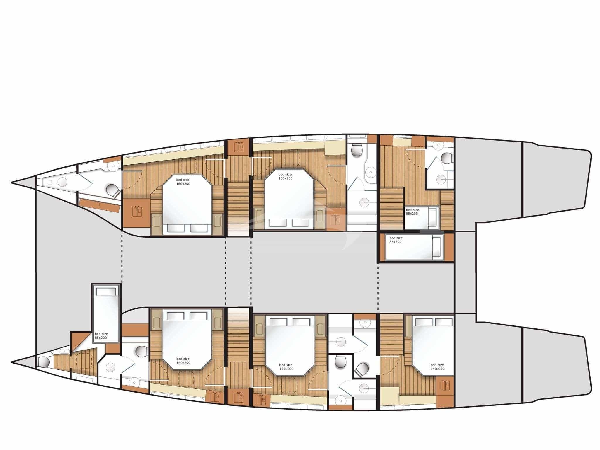 Luxury charter yacht layout diagram for PERFECT MOON