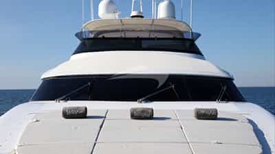 View from bow sunbathing