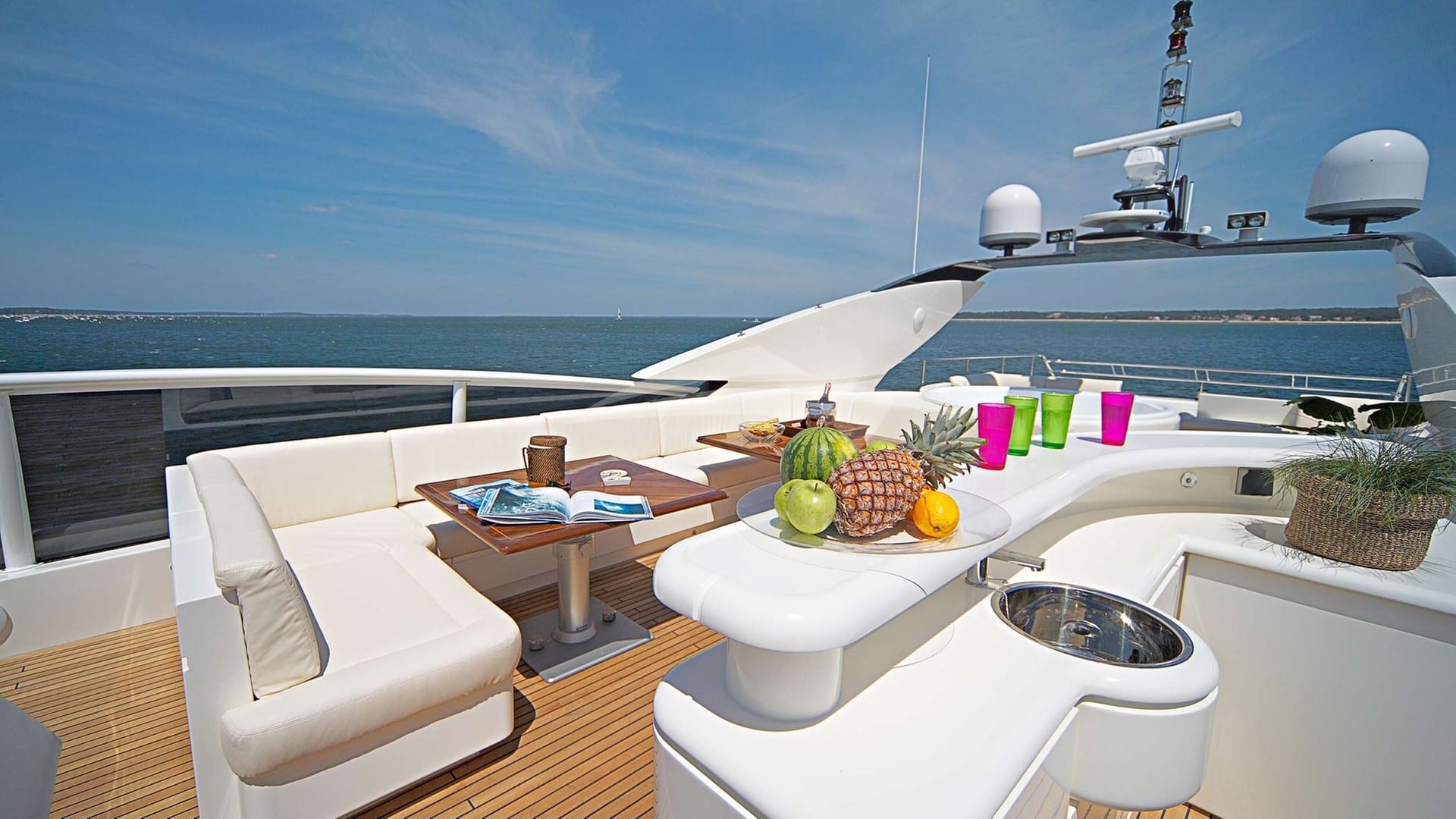 Relax in sun on deck