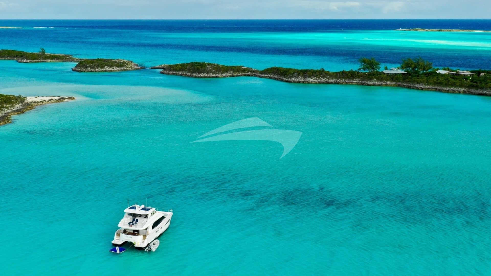 At anchor in the Bahamas