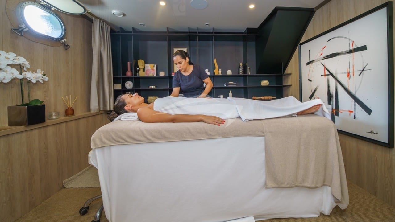 Wellness spa with massage room