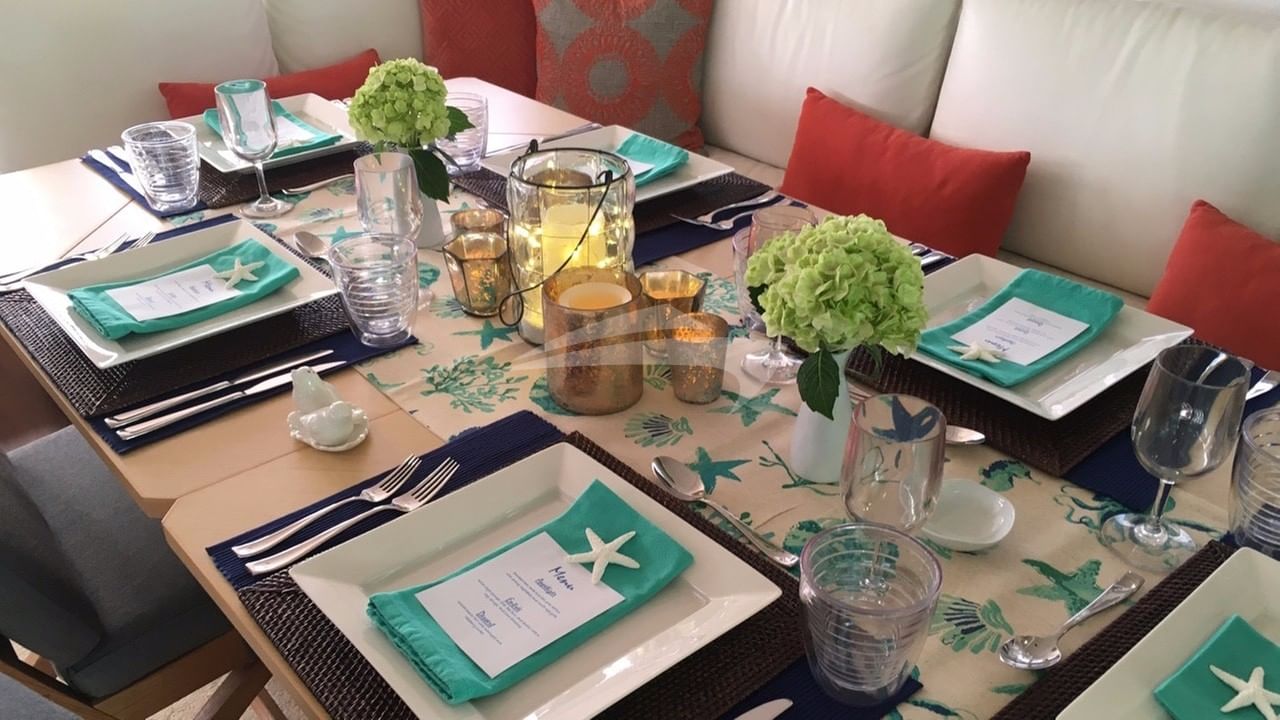 Saloon set up for dining