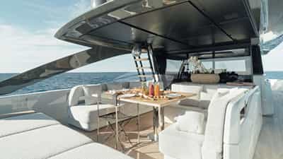 Bridge deck dining looking forward