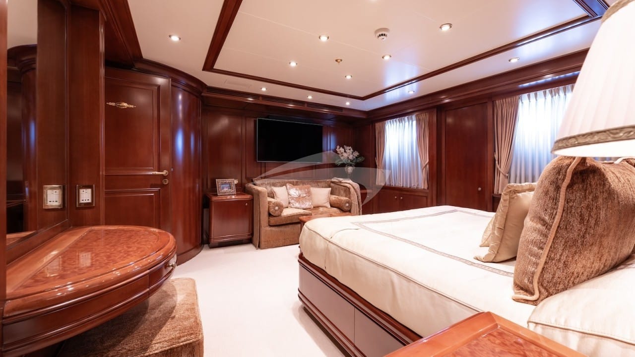 SANTORINI stateroom with a 40" Smart TV