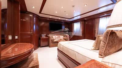 SANTORINI stateroom with a 40" Smart TV