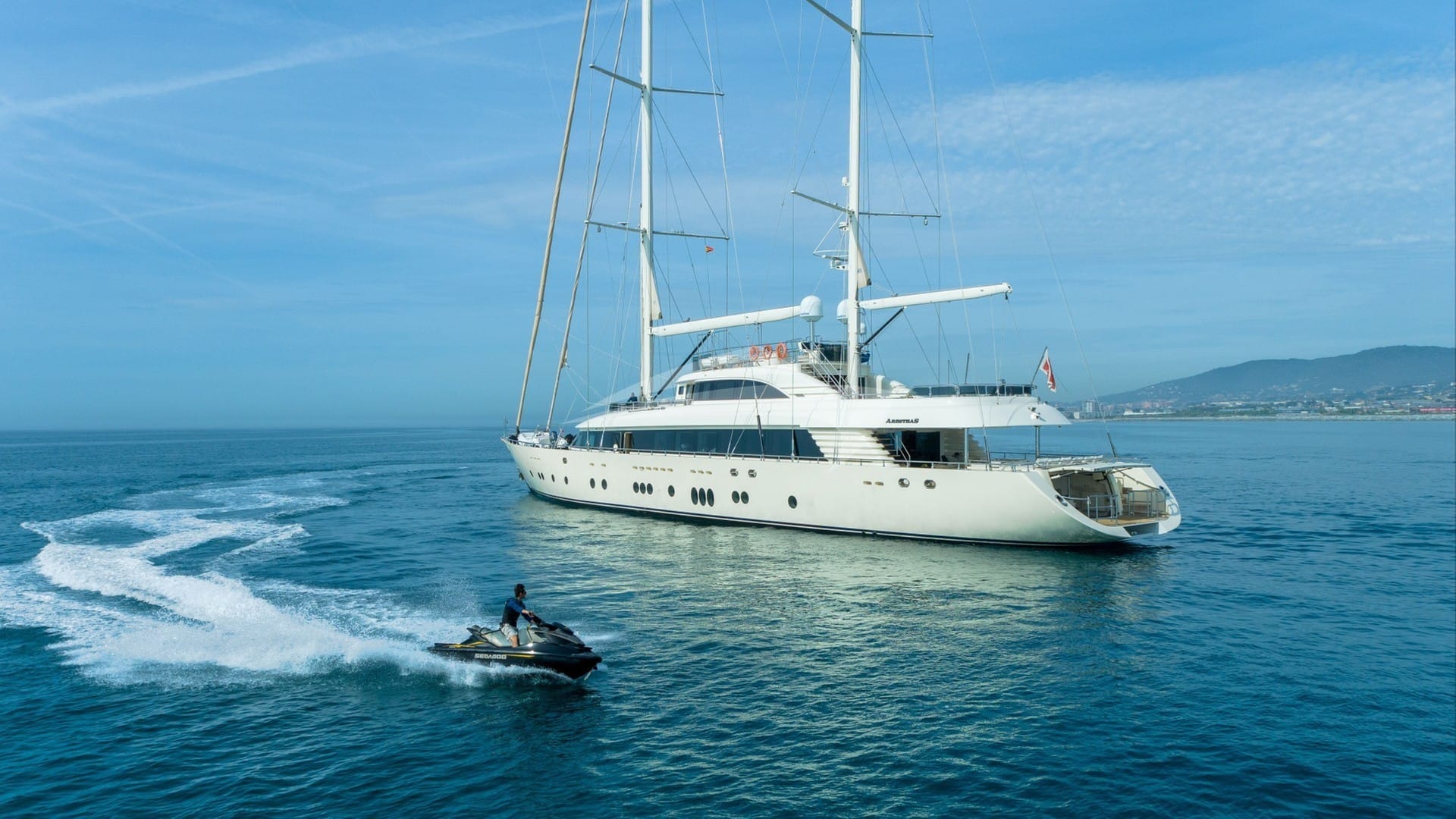 At anchor with jet ski