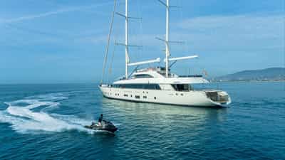At anchor with jet ski