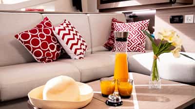 Charter Yacht VIENNA - couch and service bell