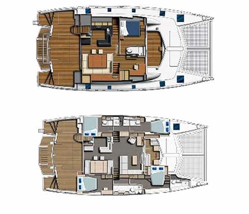 Luxury charter yacht layout diagram for DEEP BLUE