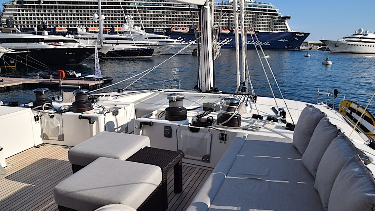 The flybridge looking forward in Monte Carlo