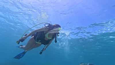 Exploring underwater with scuba