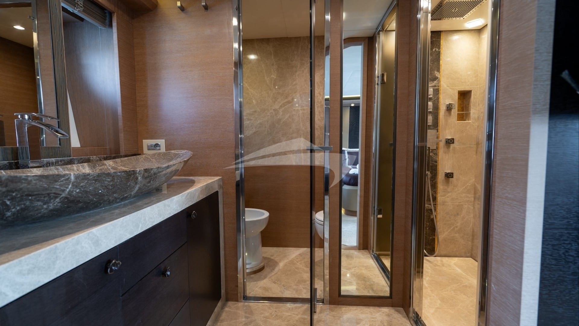 Master stateroom is an en suite