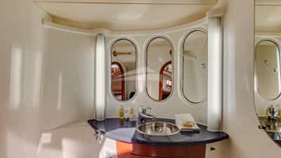 The bathroom of the master cabin