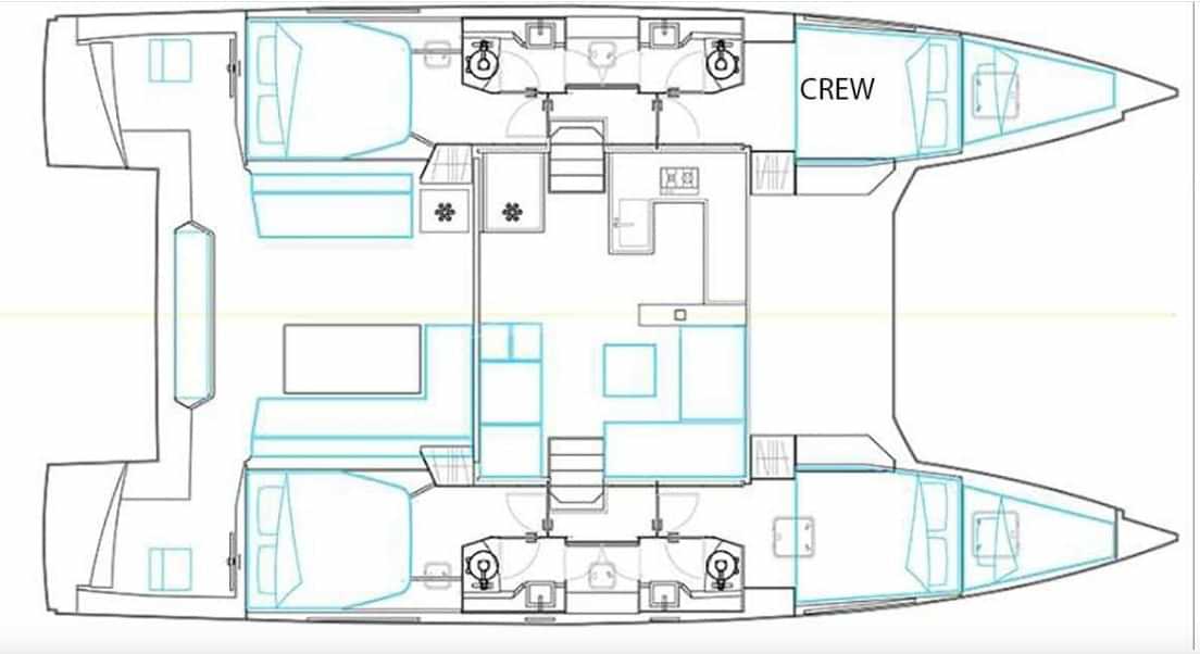 Luxury charter yacht layout diagram for ILLUSION